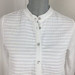 April Cornell Cotton Shirt Blouse sz S - White
